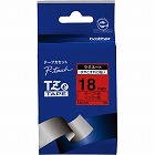 ピータッチ　ラミネート赤色テープ１８ｍｍ　黒文字