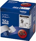 ピータッチ　ラミネート白色テープ　９ｍｍ黒文字５個