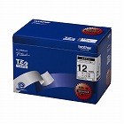 ピータッチ　ラミネート白色テープ１２ｍｍ黒文１０個