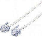 スリムモジュラーケーブル６極４芯　３ｍ　ホワイト