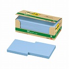 ポストイット　再生紙ノート　７５×７５　青１０冊