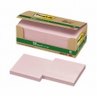 ポストイット　再生紙ノート７５×７５　ピンク１０冊