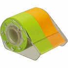 強粘着ロール付箋ケース付　２５ｍｍ　橙・緑