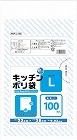 プラスプラスキッチンポリ袋Ｌ　１００枚×５