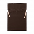 梨地ポリ巾着袋（底マチ付）　ブラウン　Ｌ　２０枚