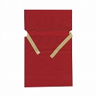 梨地ポリ巾着袋（底マチ付）　レッド　Ｓ　２０枚