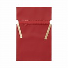 梨地ポリ巾着袋（底マチ付）　レッド　Ｍ　２０枚