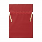 梨地ポリ巾着袋（底マチ付）　レッド　Ｌ　２０枚