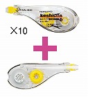 修正テープ＜ケシピタ＞幅４ｍｍ本体１０個＋詰替１個
