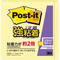 ポストイット強粘着７５×７５　パステル　黄　１冊