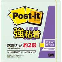 ポストイット強粘着７５×７５　パステル　緑　１冊