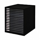 超浅型レターケース１４段　ブラック