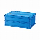 薄型軽量オリコン　３０Ｌ　フタ一体型　ブルー