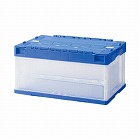 折りたたみコンテナフタ一体型　４０Ｌブルー