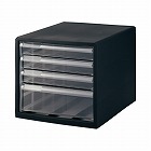 レターケース　浅型３段深型１段　ブラック