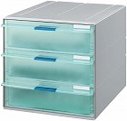 レターケースＵＮＩＦＥＥＬ透明引き出し深型３段×３