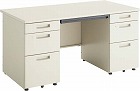 ピクサ２Ｄ７００両袖机Ｗ１４００　ナチュラルグレー