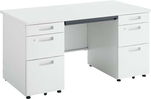 ピクサ2 両袖机 W1400 スノーホワイト