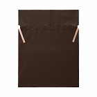 梨地ポリ巾着袋（底マチ付）　ブラウン　ＬＬ　２０枚