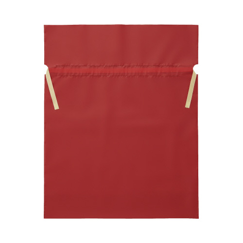 梨地ポリ巾着袋(底マチ付) レッド LL 20枚