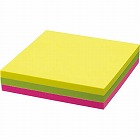 ミシン目入ふせん７５×７５ネオン３色１５０枚×４