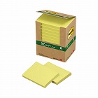 ポストイット　再生紙ノート７５×１００黄１２冊×２
