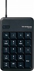 ＵＳＢテンキー　ＵＳＢハブ２ポート付　ブラック