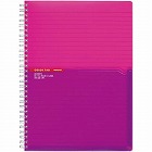 ツインリング＜カラータグ＞セミＢ５　Ａ罫９０枚　桃