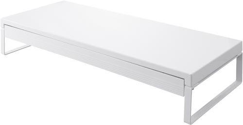 机上台 引出し付き 幅590mm 白