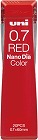 ユニ　ナノダイヤ　カラー芯　０．７ｍｍ　赤芯２０本