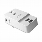 複合型ＡＣタップ　ＡＣ×３＋ＵＳＢ×２　ホワイト
