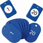 クロークチケット　１‐２０番　青