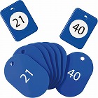 クロークチケット　２１‐４０番　青