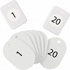 クロークチケット　１‐２０番　白