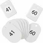 クロークチケット　４１‐６０番　白