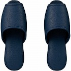 抗菌レザー調ビニールスリッパ前開きネイビーＬ１０足