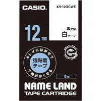 ネームランド　はがせる強粘着テープ白１２ｍｍ　黒字