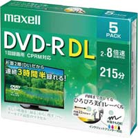 ＤＶＤ‐Ｒ録画用（２層）　８倍速　ＩＪ対応　５枚Ｐ