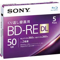 ＢＤ‐ＲＥ録画用　５０ＧＢ　２倍速　５枚Ｐ