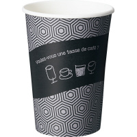 厚紙カップ　カフェ柄１４オンス　５０個入×２０
