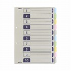 カラー仕切カード　Ａ４縦　２穴　１０山　５組×１０