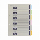 カラー仕切カード　Ａ４縦　２穴　６山　１０組×１０