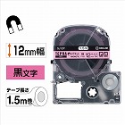 テプラ　ＰＲＯテープ　マグネット桃色１２ｍｍ黒文字