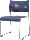 スタッキングチェア　背座樹脂ブルー１２脚セット
