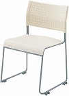 スタッキングチェア　背座樹脂アイボリー１２脚セット