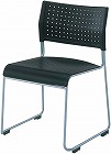 スタッキングチェア　背座樹脂ブラック１２脚セット