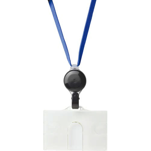 リール式吊下げ名札 ハードタイプ 青 10個