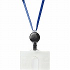 リール式吊下げ名札　ハードタイプ　青　１０個