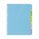 ＰＰ製カラー仕切カード　Ａ４縦３０穴　５山