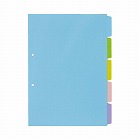 ＰＰ製カラー仕切カード　Ａ４縦２穴　５山　１０組